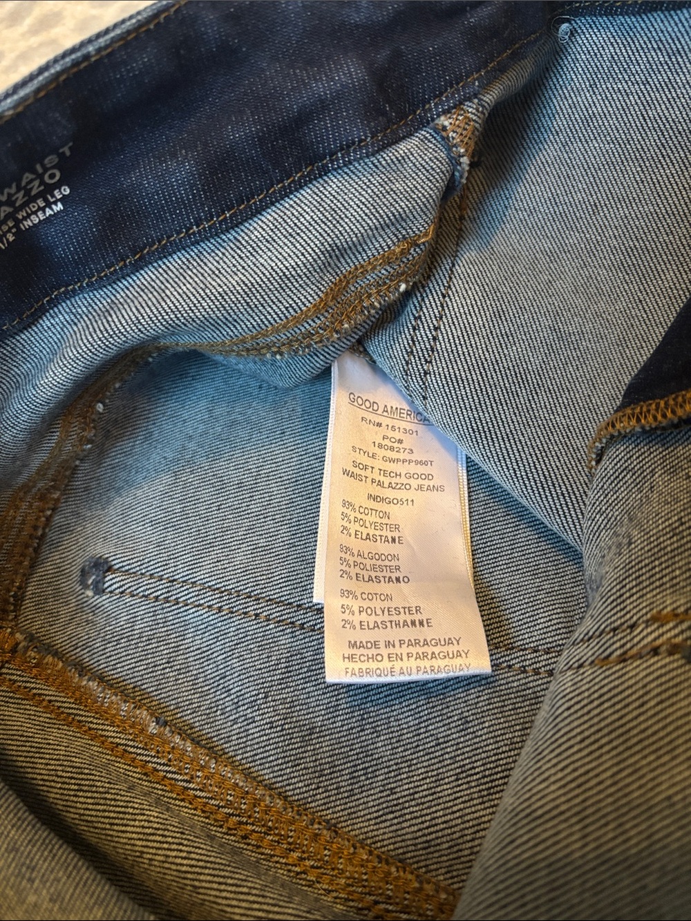 Good American Soft-Tech Good Waist
High-Rise Palazzo Jeans - Picture 8 of 15